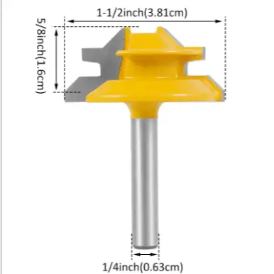 Thumbnail: 45 Degree Tenon Knife Durable Splicing Woodworking Milling Cutter