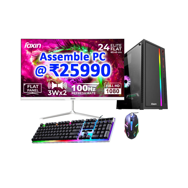 Assemble Desktop PC - Core i3-8th, 8GB RAM, 256GB NVMeSSD, 24"SlimLED, Keyboard