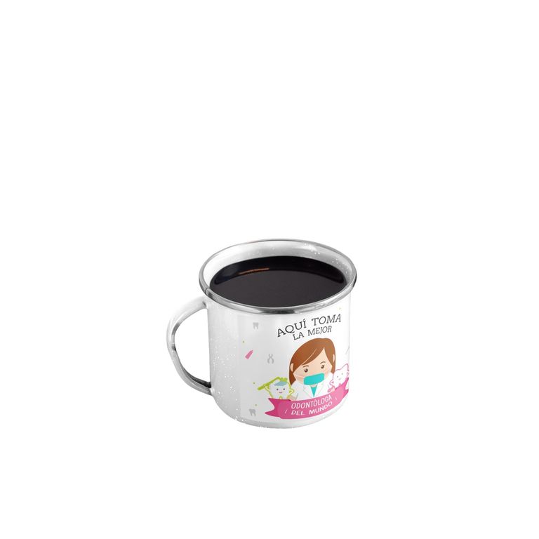 Taza Enlozada Entre Muelas y Mocas - Odontóloga