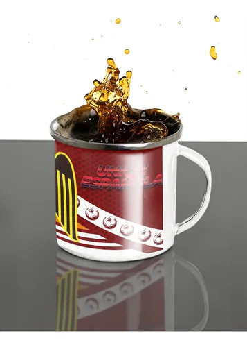 Taza Lechero Enlozado Deporte Unión Española Fútbol Chileno Blanco Regalo