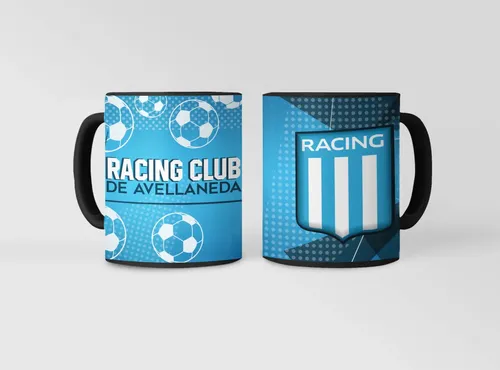 Taza Equipo De Fútbol Argentino Racing La Academia Negro Fútbol