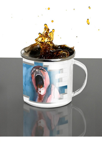 Taza Enlozada Pink Floyd - Sinfonía Del Espacio Blanco Pink Floyd The Wall