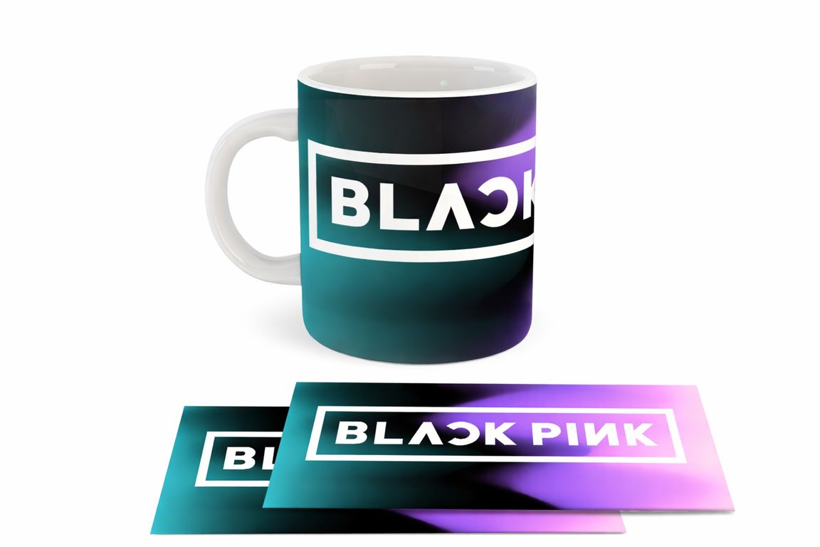 Taza Ceramica 11oz K-Pop Insp Blackpink Logo Verde
