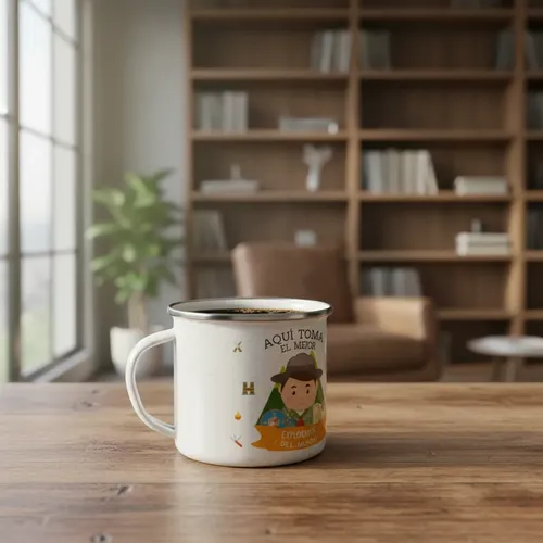 Taza Enlozada Scout - Aventuras Y Naturaleza Blanco