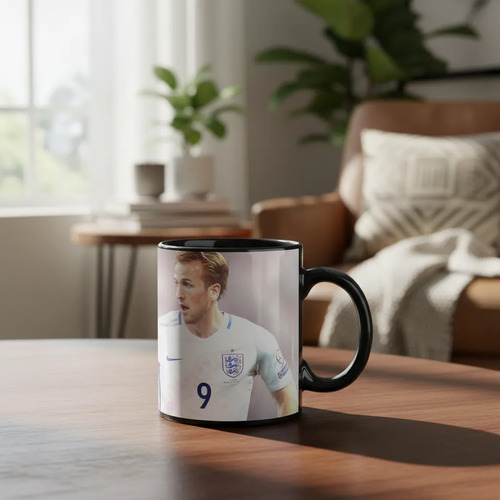 Taza Mágica Harry Kane Estrellas Del Futbol Inglaterra Negro Harry Kane