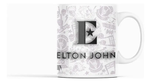 Taza Elton John Diseño Clásico Para Fans Blanco