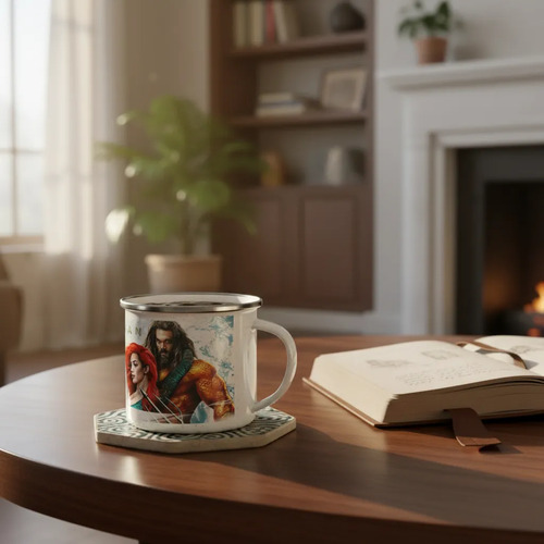 Taza Enlozada Reino De Atlantis - Aquaman Blanco