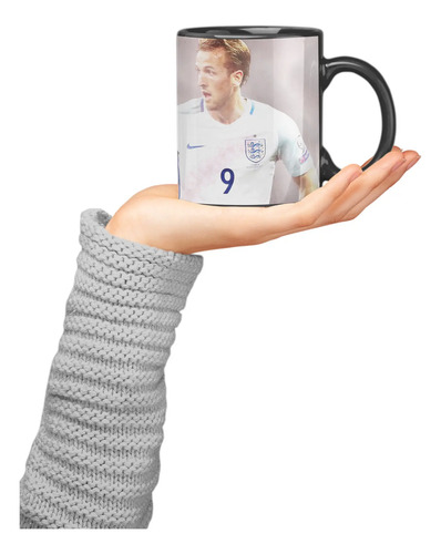 Taza Mágica Harry Kane Estrellas Del Futbol Inglaterra Negro Harry Kane