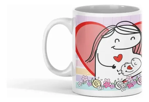 Taza Día De La Madre Flork - Flores Y Felicidad Blanco