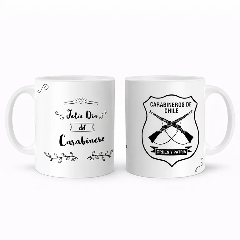 Taza Conmemorativa Carabineros Minimal BN