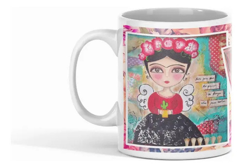 Taza Frida Kahlo Eterna - Pasión Inmortal Blanco