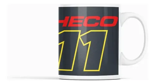 Taza Checo Pérez Diseño De Fórmula 1 Blanco