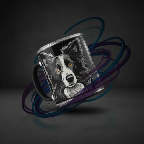 Taza Mágica Border Collie Inteligente Y Leal Negro Mascota