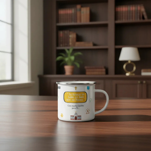 Taza Enlozada Sacerdote - Fe Y Fortaleza En Cada Sorbo Blanco