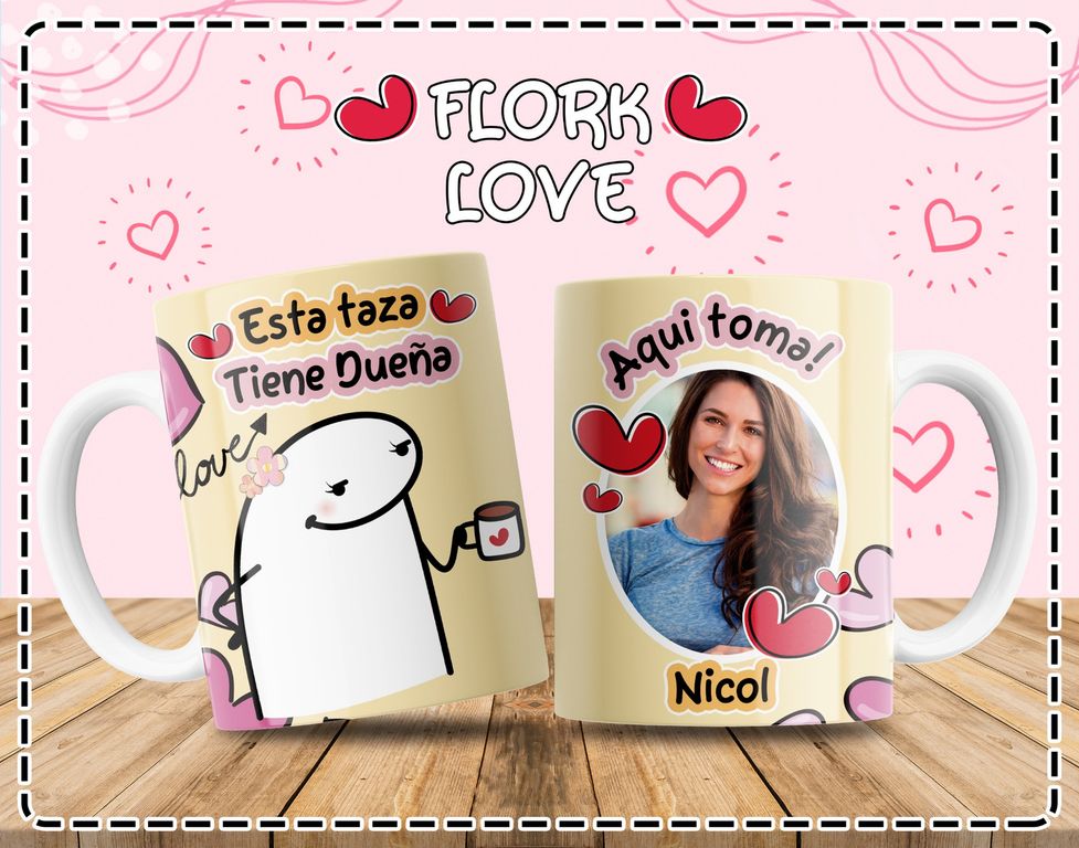 Taza Flork 11oz Personalizada con Foto y Nombre “Esta taza tiene dueña” Ella