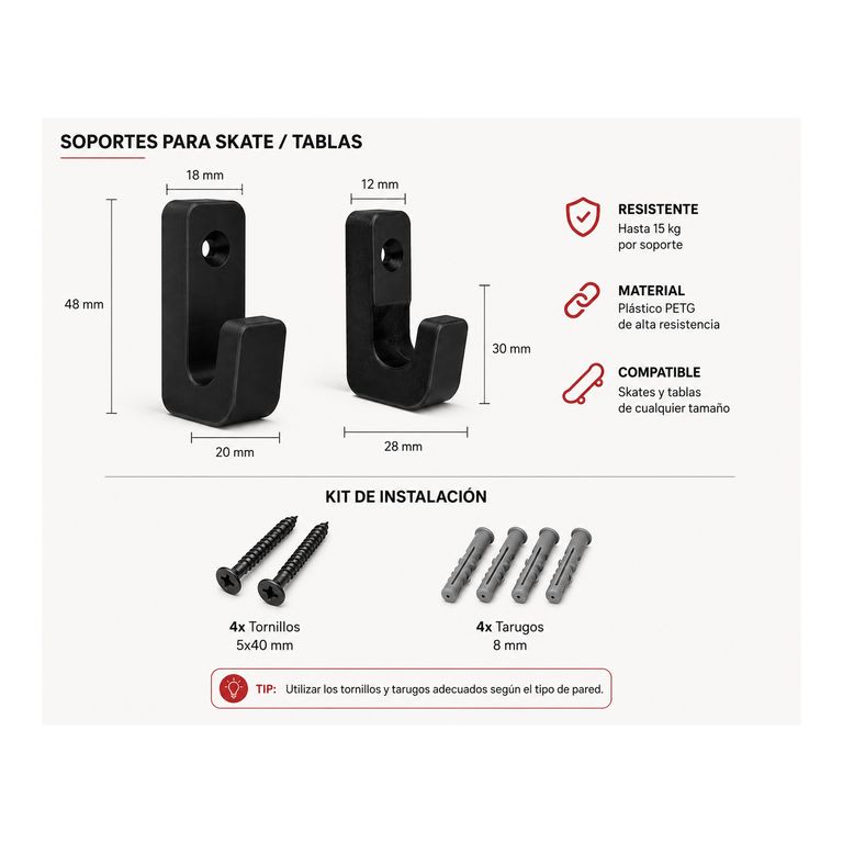 Soporte Skate Pared Rack Tabla Skateboard Muro