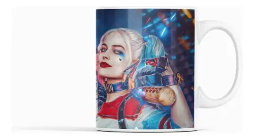 Taza Harley Quinn - Caos Colorido Al Calor Blanco