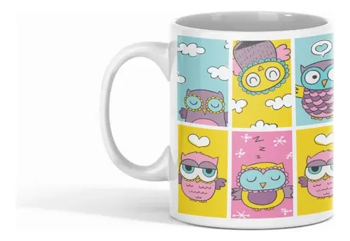 Taza Búhos - Mirada Que Cambia Blanco