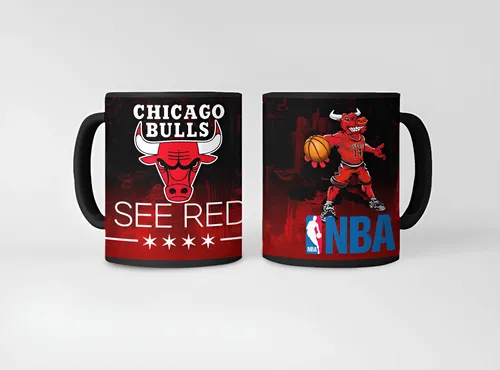 Taza Mágica Chicago Bulls Jordán - Nba 02 Negro Nba