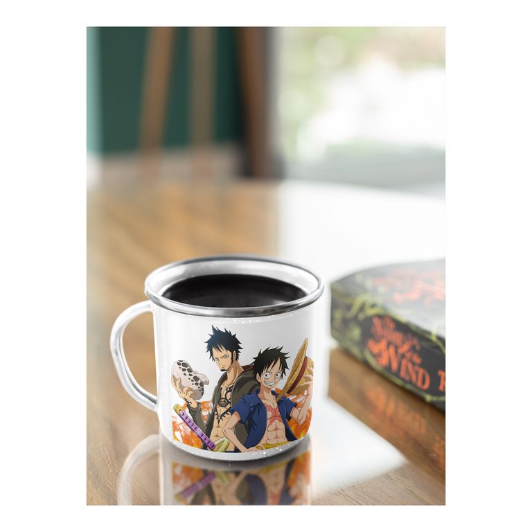 Taza Enlozada Tesoros y Mares de One Piece
