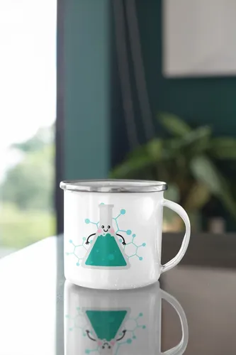Taza Enlozada Pareja Química - Reacción Perfecta Blanco Pareja Química