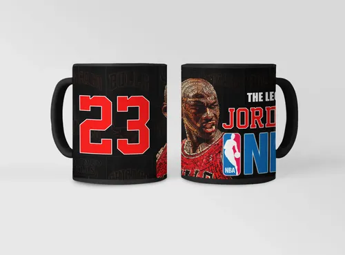 Taza Mágica Nba Jordan - Tributo A La Leyenda Negro Nba