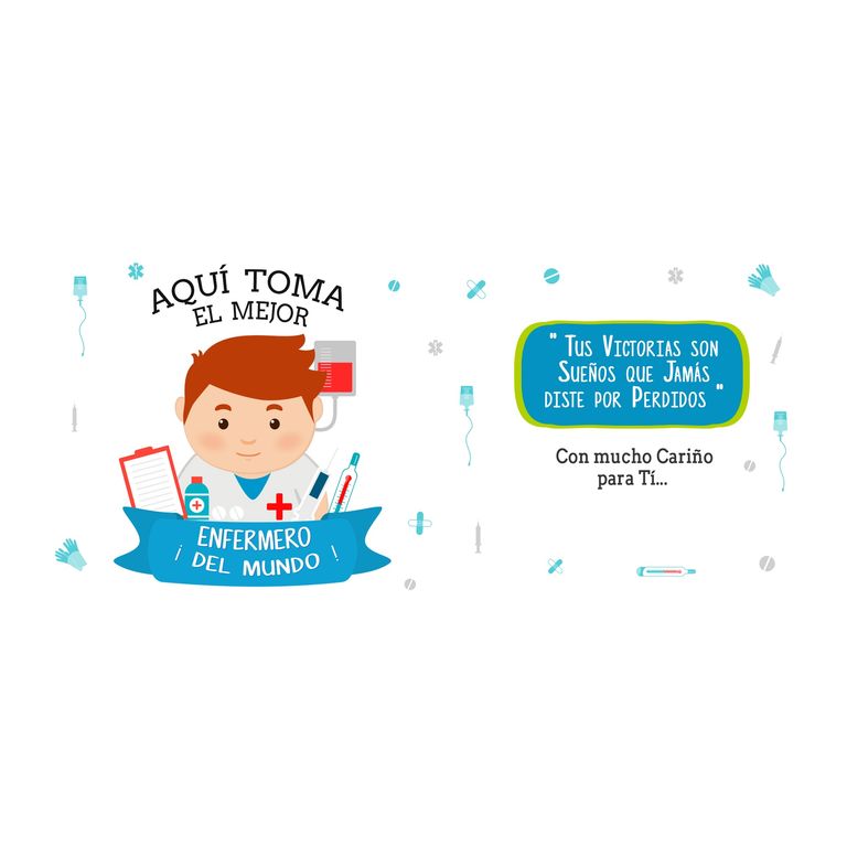 Taza Enlozada Entre Turnos y Tés - Enfermero