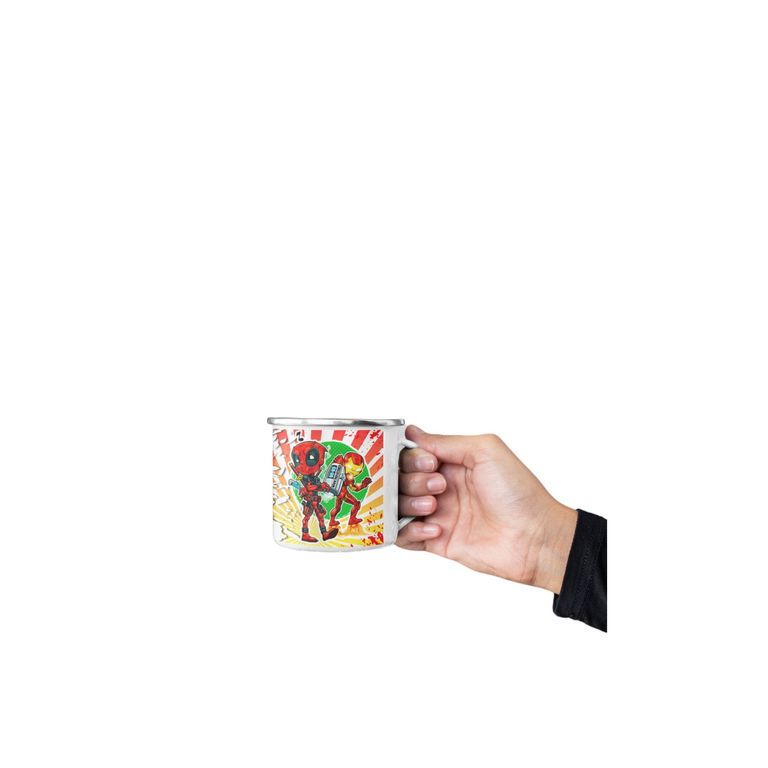 Taza Enlozada Iron Man & Deadpool - Duelo de Ingenios
