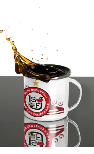 Taza Lechero Enlozado Club Unión San Felipe Fútbol Chileno Blanco Regalo Club