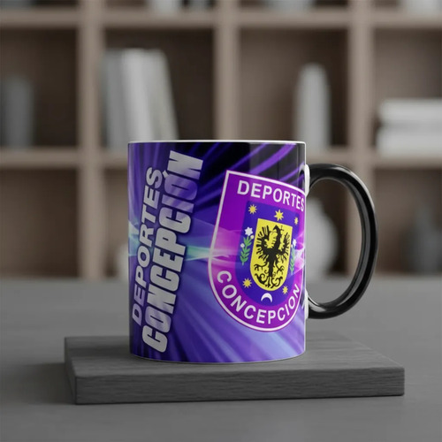 Taza Mágica Club Deportes U De Concepción - Futbol Chileno Negro Fútbol