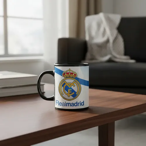 Taza Magica Club Real Madrid Futbol Español Merengues Negro Real Madrid F