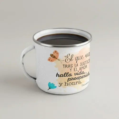 Taza Enlozada Sentido Cristiano - Fe Y Devoción Blanco