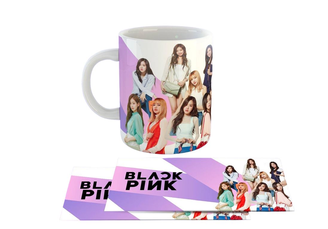 Taza Ceramica 11oz K-Pop Insp Blackpink Collage Logo