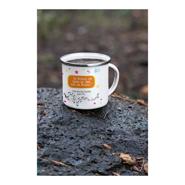 Taza Enlozada Con Notas y Café - Maestro de Música