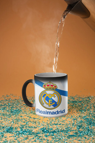 Taza Magica Club Real Madrid Futbol Español Merengues Negro Real Madrid F