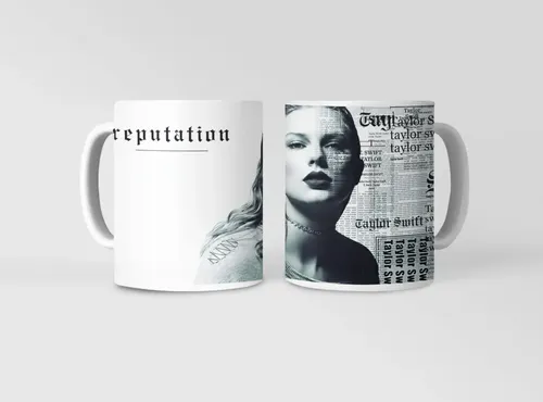 Taza Taylor Swift Diseño Exclusivo Reputation Blanco