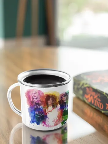 Taza Enlozada Guns N' Roses - Rock Inmortal Blanco Axl Rose Slash Bandas De Rock