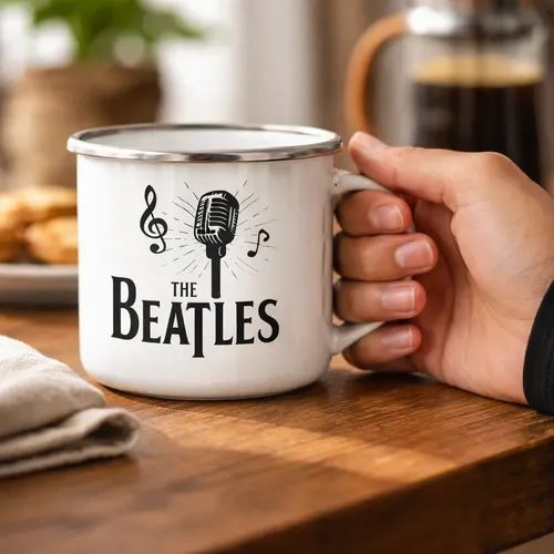 Taza Enlozada The Beatles - Viaje Musical Blanco