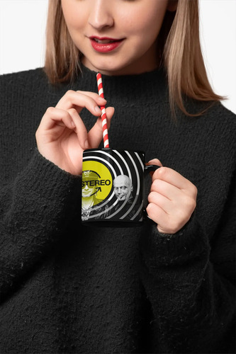 Taza Mágica De Soda Stereo Gustavo Cerati- Bandas De Rock 02 Negro Soda Stereo