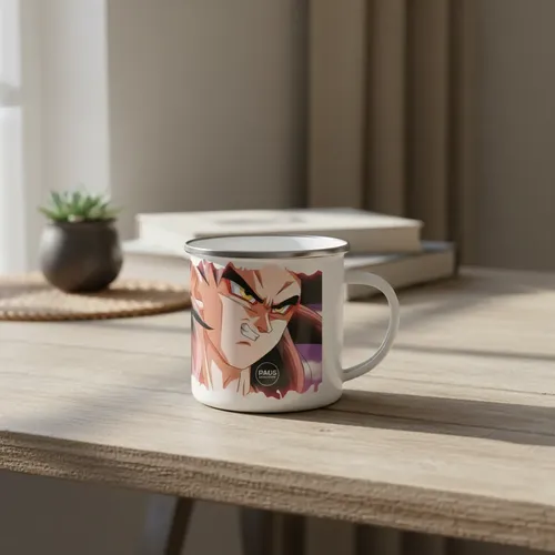 Taza Enlozada Super Saiyan 4 Goku - Batalla Épica Blanco