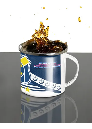 Taza Lechero Enlozado Everton De Viña Del Mar Fútbol Chileno Blanco Regalo