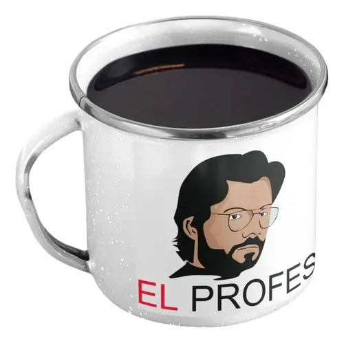 Taza Enlozada El Profesor - Estrategia Y Misterio Blanco La Casa De Papel