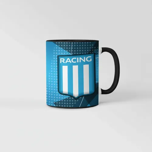 Taza Equipo De Fútbol Argentino Racing La Academia Negro Fútbol