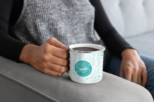 Taza Enlozada Feliz Día Del Médico Doctor Vocación Gratitud Blanco Profesión