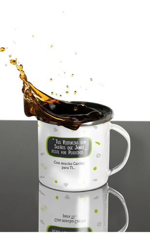 Taza Enlozada Entre Goles Y Café - Vida De Futbolista