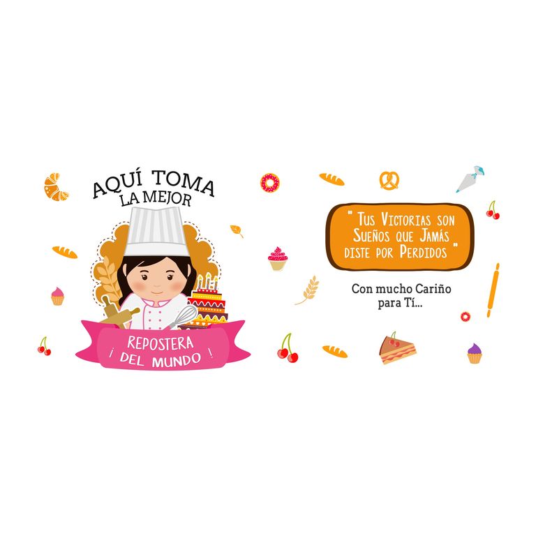 Taza Enlozada Creatividad y Café - Día de Repostera