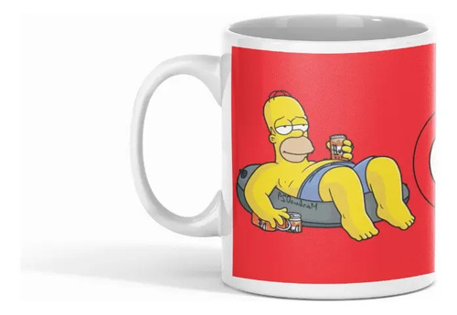 Taza Homero Simpson - Donas Y Duff Blanco