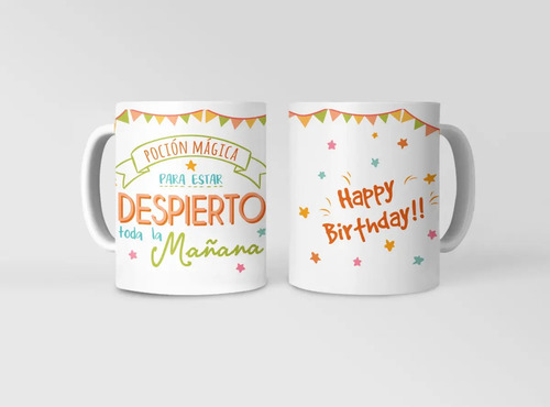 Taza Feliz Cumpleaños Ideal Para Celebrar Blanco