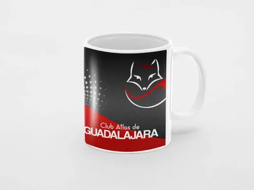 Taza Atlas Coraje De Guadalajara - Futbol Mexicano Blanco