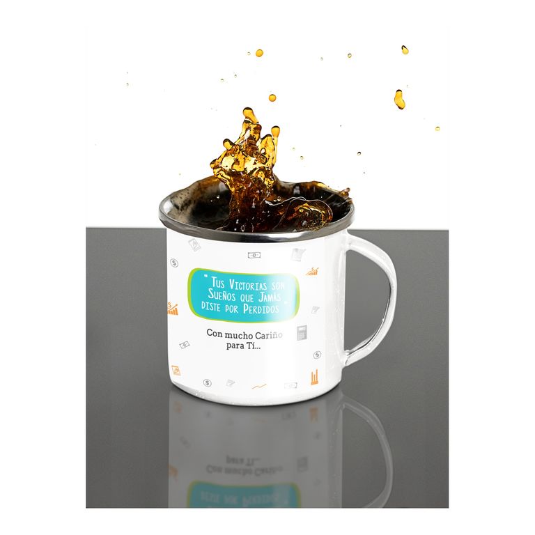 Taza Enlozada Balancea Tu Día con Café - Contador